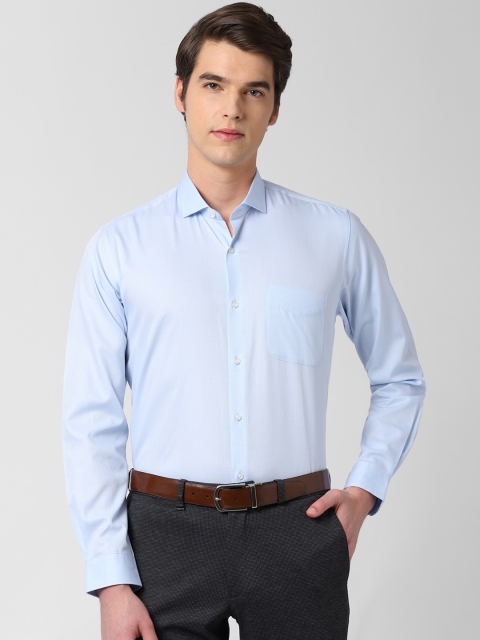 

Peter England Men Blue Regular Fit Self Design Formal Shirt