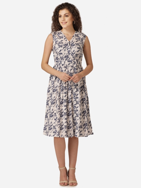 

MABISH by Sonal Jain Women Off-White Printed Fit and Flare Dress