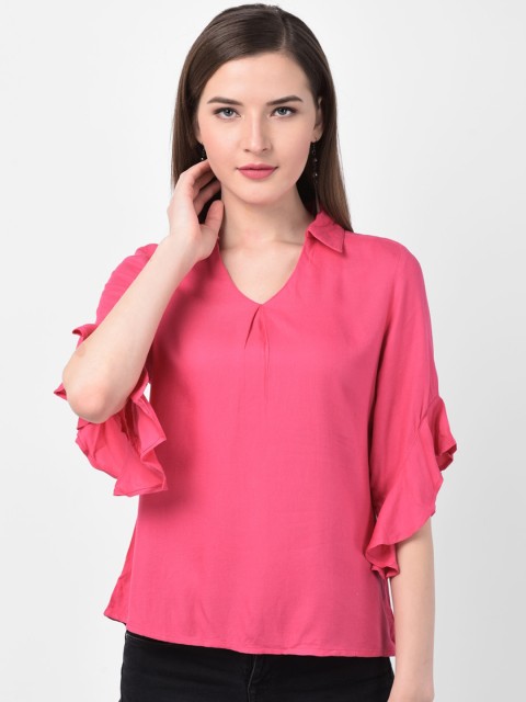 

Latin Quarters Women Pink Solid Top