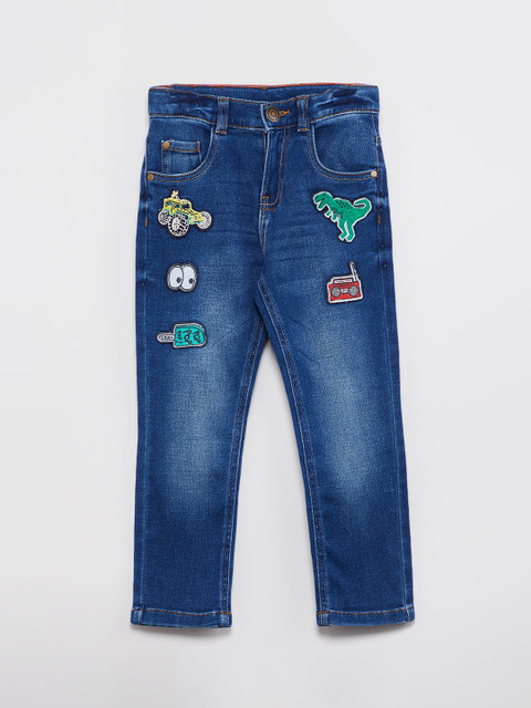 

max Boys Navy Blue Slim Fit Mid-Rise Clean Look Jeans