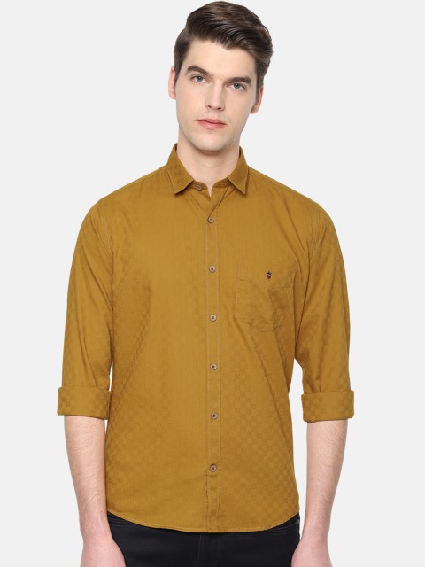 

Louis Philippe Sport Men Mustard Yellow Slim Fit Self Design Casual Shirt