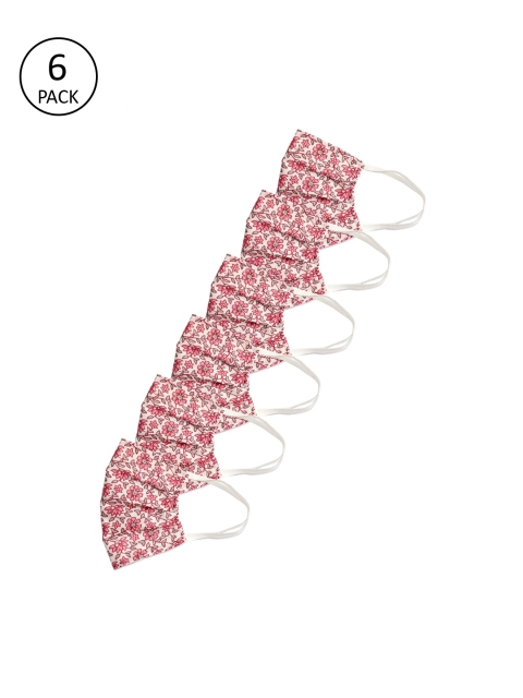 

Bellofox Women 6 Pcs 3-Ply Printed Masks, Pink