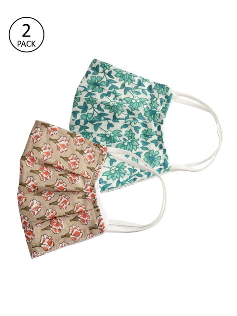 

Bellofox Women Pack of 2 Reusable 3-Layers Cloth Mask, Green