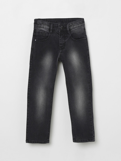 

max Boys Black Slim Fit Mid-Rise Clean Look Stretchable Jeans
