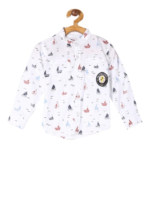 

Donuts Boys White Regular Fit Printed Casual Shirt