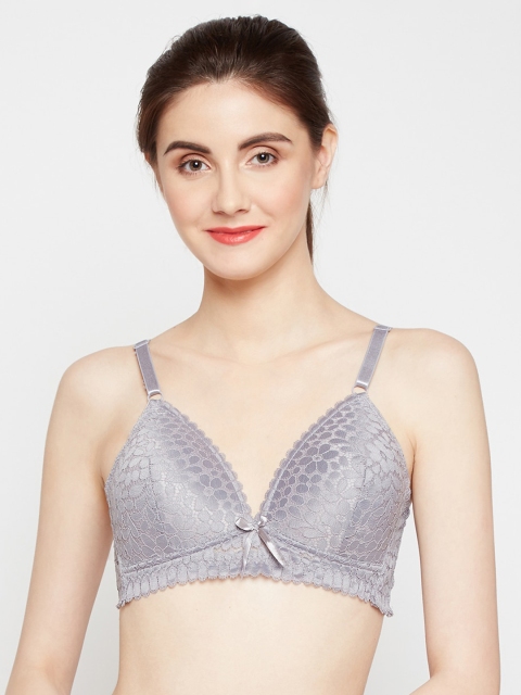 

Golden Girl Grey Lace Non-Wired Lightly Padded Plunge Bra 398_Greyy_32B