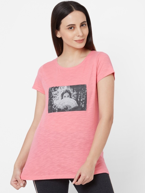 

Sweet Dreams Women Pink & Grey Printed Lounge T-Shirt
