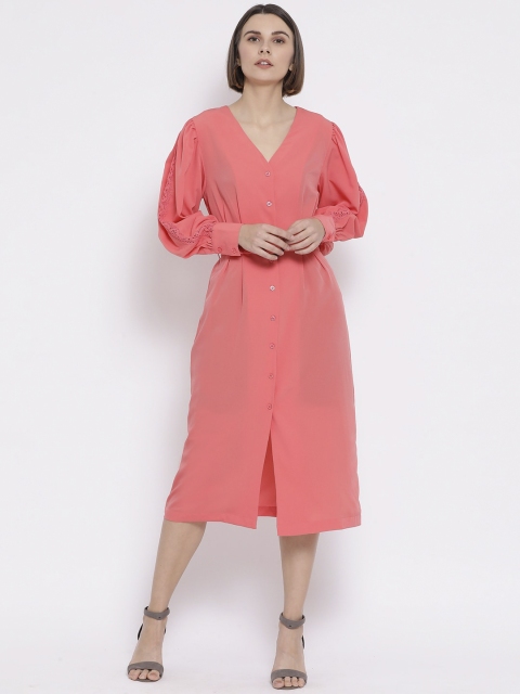 

Oxolloxo Women Pink Solid Shirt Dress