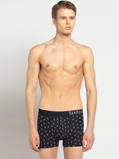 

Van Heusen Men Navy Blue Printed Trunks IHETR1CPT310047