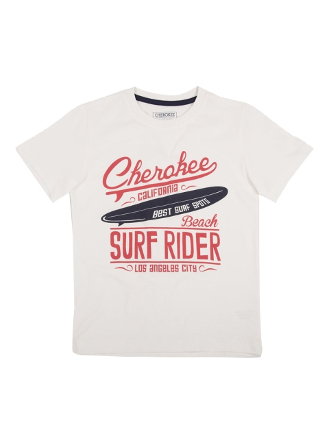 

Cherokee Boys Off-White Printed Round Neck T-shirt