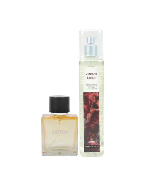 

Ajmal Set of Women Aretha EDP & Unisex Vibrant Ether EDT, Multi