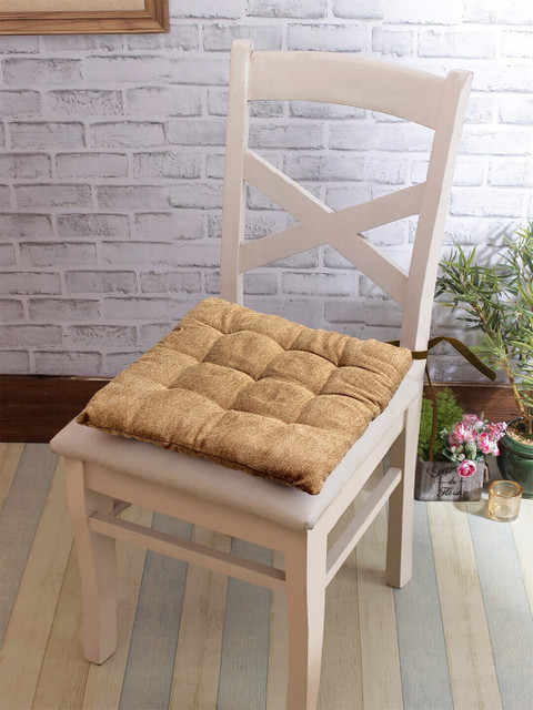 

KLOTTHE Beige Set of 6 Solid Chair Pads