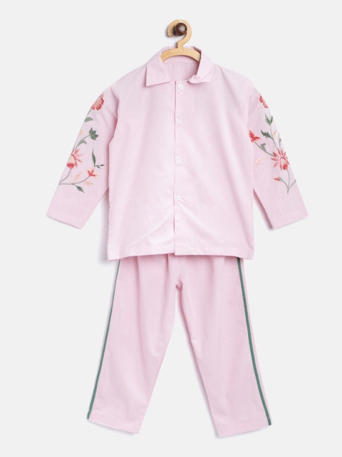 YK Unisex Kids Pink Printed Night suit