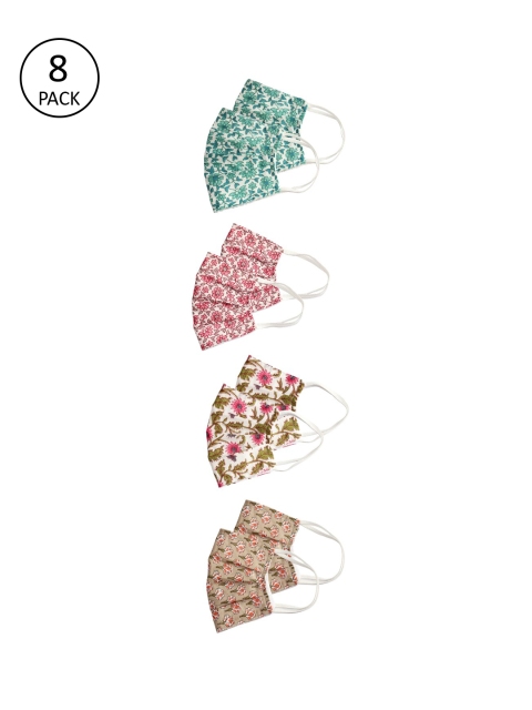 

Bellofox Women Pack of 8 Reusable 3-Layers Cloth Mask, Pink