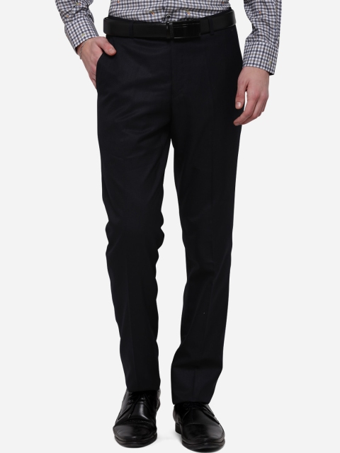 

Greenfibre Men Navy Blue Slim Fit Solid Formal Trousers
