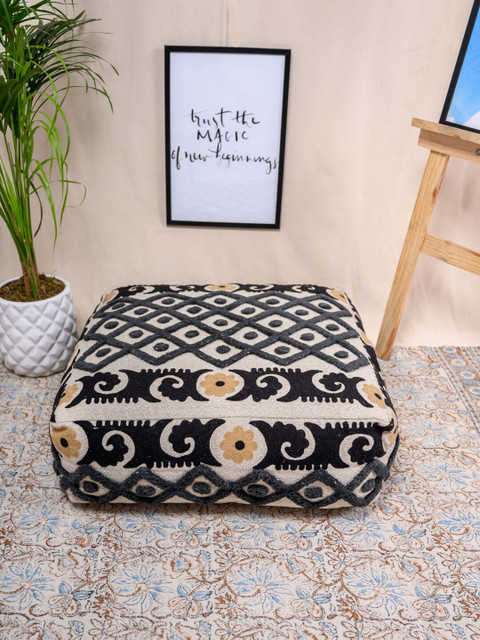 

Tistabene Beige & Black Fiona Indo Square Floor Cushion