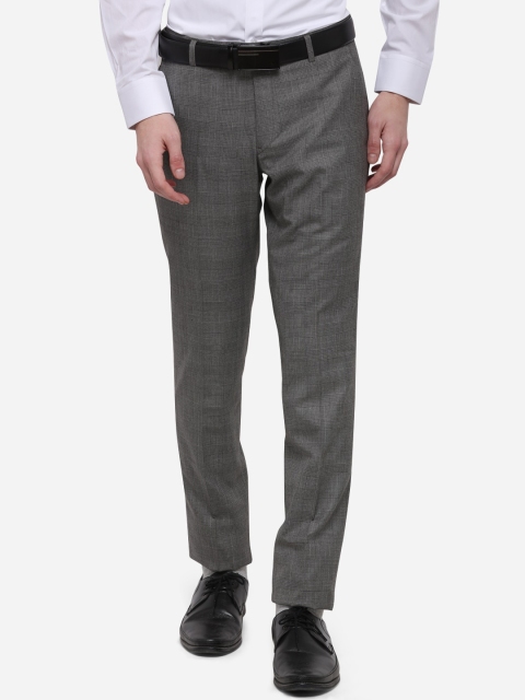 

Greenfibre Men Grey Skinny Fit Solid Formal Trousers
