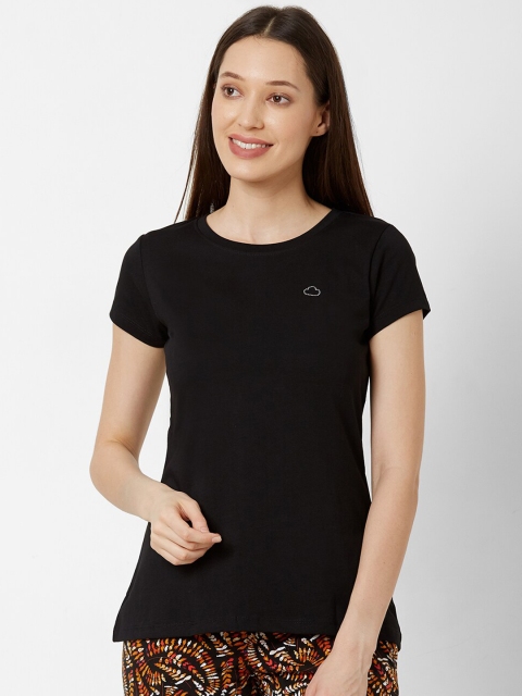 

Sweet Dreams Women Black Solid Lounge T-Shirt