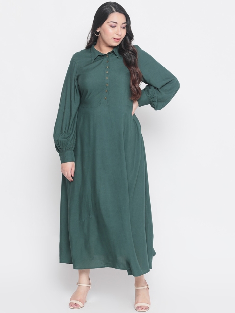 

Amydus Women Green Solid Shirt Dress