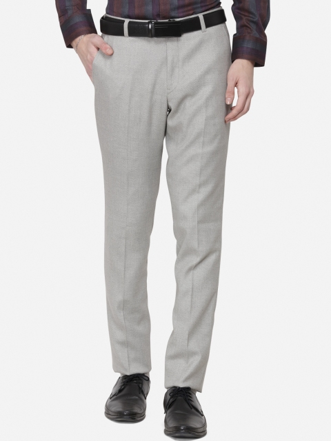 

Greenfibre Men Grey Skinny Fit Solid Formal Trousers