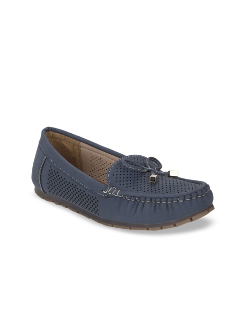 

Truffle Collection Women Navy Blue Perforations Loafers