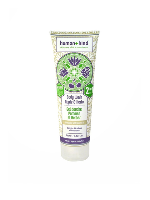 

HumanKind Unisex Organic & Vegan Apple & Herbs Body Wash - 250 ml, White