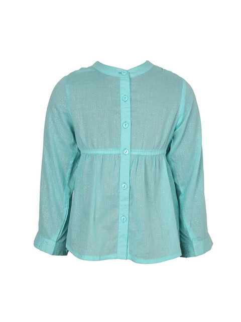 

Miyo Girls Turquoise Blue Solid Shirt Style Top