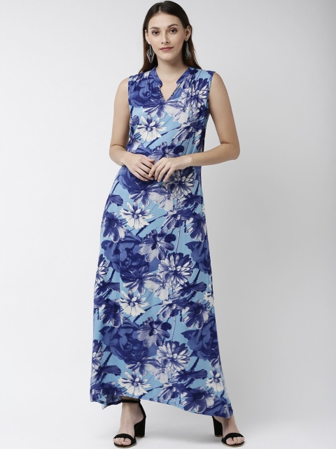 

Soch Women Blue Printed Maxi Dress