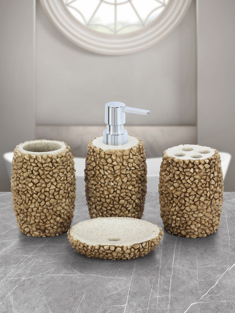

Obsessions Gold Self Design Pack of 4 Bathroom Set