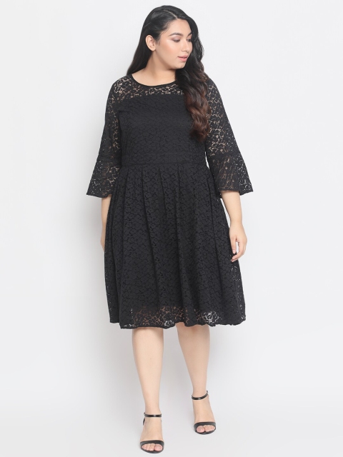 

Amydus Women Black Solid Fit and Flare Dress