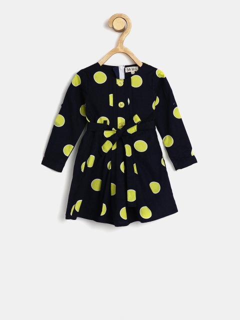 

Bella Moda Girls Black Polka Dot Printed Fit and Flare Dress