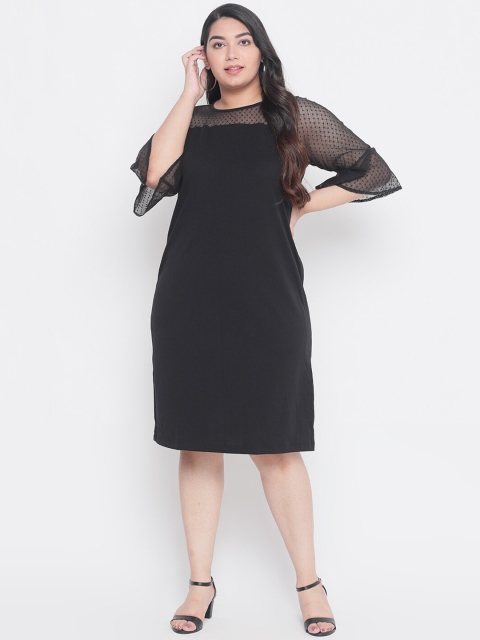 

Amydus Women Plus Size Black Solid Sheath Dress