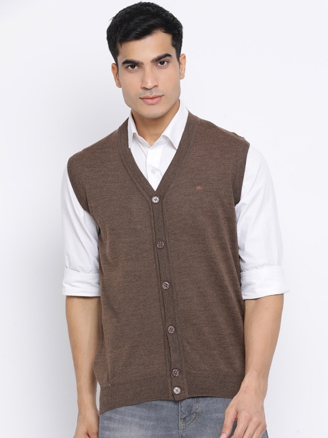 

Monte Carlo Men Brown Solid Pure Wool Cardigan Sweater