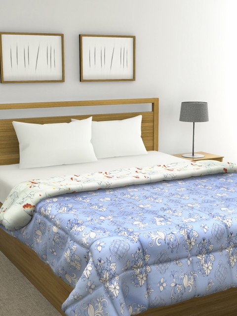 

Raymond Home Blue Floral AC Room 110 GSM Double Bed Quilt