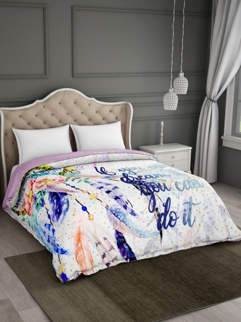 

SPACES Blue & White Abstract AC Room 150 GSM Double Bed Comforter