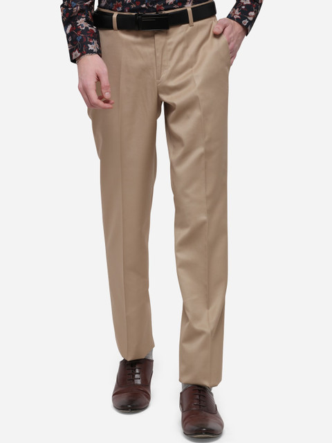 

Greenfibre Men Beige Regular Fit Solid Party Trousers