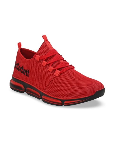 

Sir Corbett Men Red Woven Design Sneakers