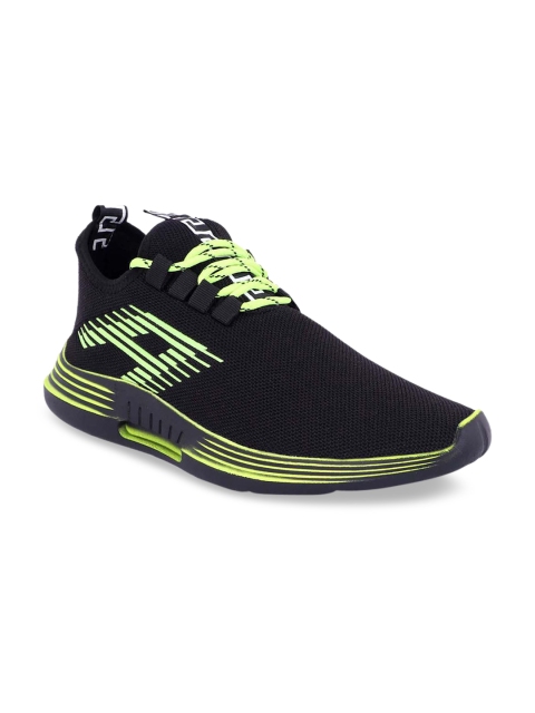 

aadi Men Black & Green Mesh Running Shoes