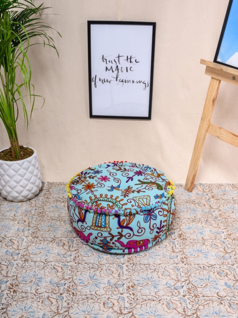 

Tistaben Blue Embroidered Round Cushions