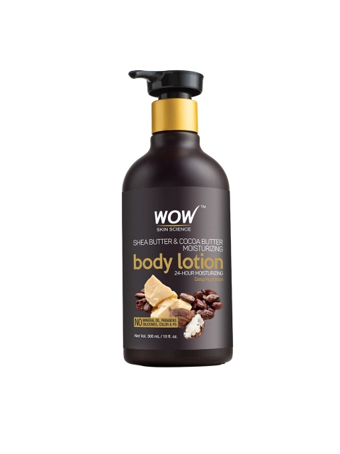 

WOW SKIN SCIENCE Shea & Cocoa Butter Moisturizing Body Lotion - 300 ml, Black