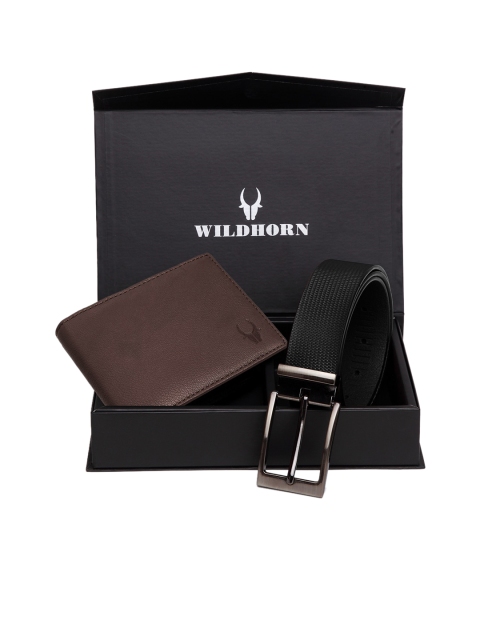 

WildHorn Men Brown & Black RFID Protected Genuine Leather Accessory Gift Set