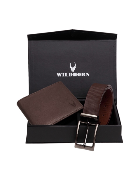 

WildHorn Men Brown RFID Protected Genuine Leather Accessory Gift Set