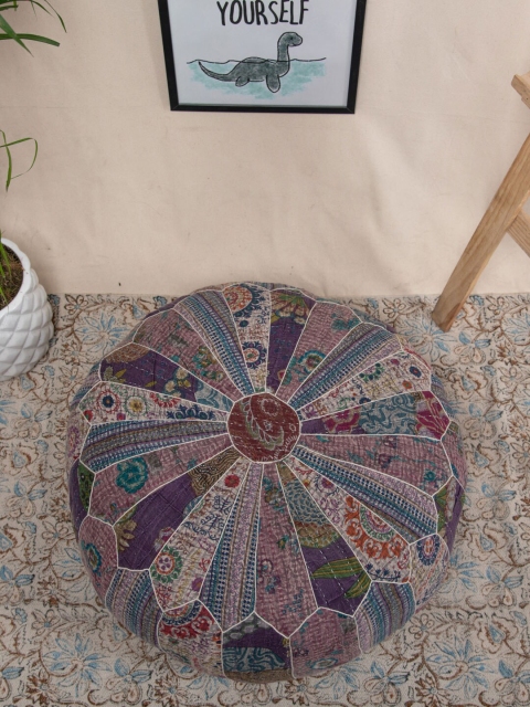 

Tistabene Multicolored Heliotrope Sundial Print Patchwork Floor Cushion, Multi