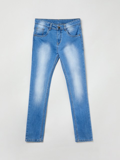 

max Boys Blue Slim Fit Mid-Rise Low Distress Jeans