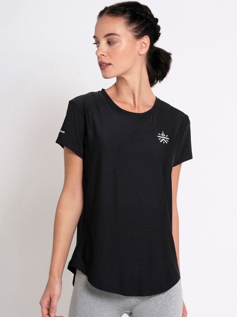 

Cultsport Women Black Printed Round Neck T-shirt