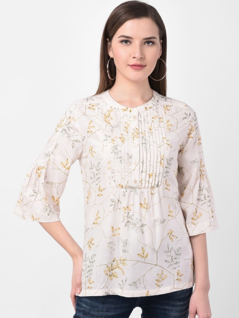 

Latin Quarters Women Off-White Printed Top
