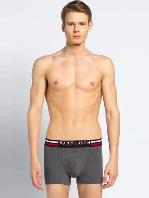 

Van Heusen Men Grey Solid Trunks IHETR1VSCM70006