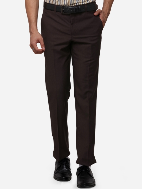 

Greenfibre Men Brown Slim Fit Solid Formal Trousers