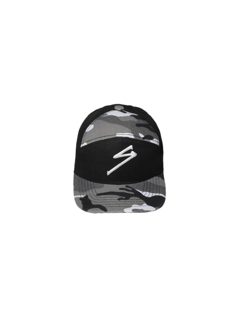 

SG Unisex Black & Grey Embroidered Premium Cotton Baseball Cap