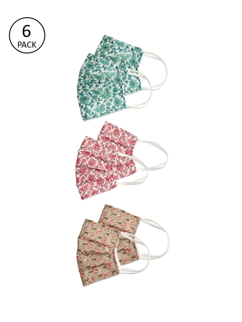 

Bellofox Women Pack of 6 Reusable 3-Layers Cloth Mask, Pink